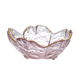 Maxbell 2xGlass Sauce Bowl Mini Serving Plate for Ice Cream Soy Sauce Sushi Condiments with gold inlay