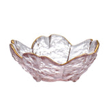 Maxbell 2xGlass Sauce Bowl Mini Serving Plate for Ice Cream Soy Sauce Sushi Condiments with gold inlay