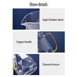 Maxbell Diamond Glass Teapot Cup Carafe Heat-resistant Water Jug Cup