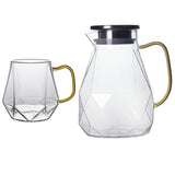 Maxbell Diamond Glass Teapot Cup Carafe Heat-resistant Water Jug Cup
