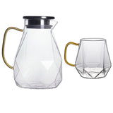 Maxbell Diamond Glass Teapot Cup Carafe Heat-resistant Water Jug Cup