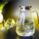 Maxbell Diamond Glass Teapot Cup Carafe Heat-resistant Water Jug Cup