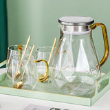 Maxbell Diamond Glass Teapot Cup Carafe Heat-resistant Water Jug Cup