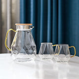Maxbell Diamond Glass Teapot Cup Carafe Heat-resistant Water Jug Cup