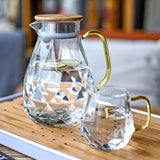 Maxbell Diamond Glass Teapot Cup Carafe Heat-resistant Water Jug Cup