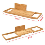 Extendable Bamboo Bath Tub Caddy Wooden Bathtub Bridge Shelf Organizer Tray