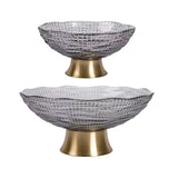 Maxbell 2pcs Glass Fruit Bowl Dish Desserts Snack Candy Bowl Kitchen Serving Trays