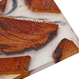 Maxbell 2pcs Creative Resin Wood Coasters Tea Cup Square Pad Tableware Decors