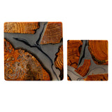 Maxbell 2pcs Creative Resin Wood Coasters Tea Cup Square Pad Tableware Decors