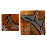Maxbell 2pcs Creative Resin Wood Coasters Tea Cup Square Pad Tableware Decors