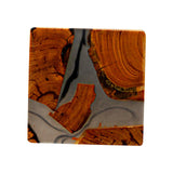 Maxbell 2pcs Creative Resin Wood Coasters Tea Cup Square Pad Tableware Decors