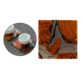 Maxbell 2pcs Creative Resin Wood Coasters Tea Cup Square Pad Tableware Decors