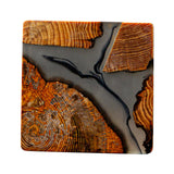 Maxbell 2pcs Creative Resin Wood Coasters Tea Cup Square Pad Tableware Decors