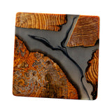 Maxbell 2pcs Creative Resin Wood Coasters Tea Cup Square Pad Tableware Decors
