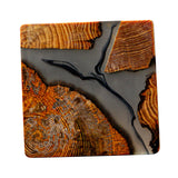 Maxbell 2pcs Creative Resin Wood Coasters Tea Cup Square Pad Tableware Decors