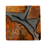Maxbell 2pcs Creative Resin Wood Coasters Tea Cup Square Pad Tableware Decors