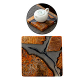 Maxbell 2pcs Creative Resin Wood Coasters Tea Cup Square Pad Tableware Decors