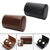 Maxbell 2xWatch Travel Case PU Leather Soft Bracket Gifts fr Holding Wristwatch Black