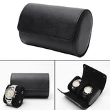 Maxbell 2xWatch Travel Case PU Leather Soft Bracket Gifts fr Holding Wristwatch Black