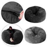 6ft Bean Bed Bag Cover Furniture Protector Solid Color Washable Couch Cover black