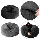 6ft Bean Bed Bag Cover Furniture Protector Solid Color Washable Couch Cover black