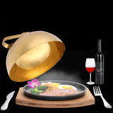 Steak Cover Anti Oil Splashing Magnetic Dish Lid for Home Cooking gold