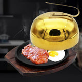 Steak Cover Anti Oil Splashing Magnetic Dish Lid for Home Cooking gold