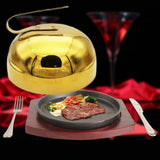 Steak Cover Anti Oil Splashing Magnetic Dish Lid for Home Cooking gold