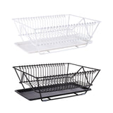 Dish Rack and Drainaboard Set Space-Saving Dish Dryer Rack for Counter white