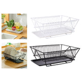 Dish Rack and Drainaboard Set Space-Saving Dish Dryer Rack for Counter white