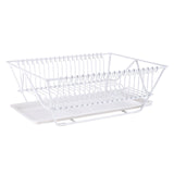 Dish Rack and Drainaboard Set Space-Saving Dish Dryer Rack for Counter white