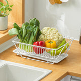 Dish Rack and Drainaboard Set Space-Saving Dish Dryer Rack for Counter white