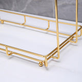 3x2-Tier Storage Shelves Organizer Perfume Display Stand for Countertop Vanity White L