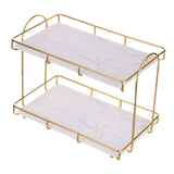 3x2-Tier Storage Shelves Organizer Perfume Display Stand for Countertop Vanity White L