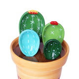 Maxbell 2x Creative Cactus Measuring Spoons in Flower Pot for Food Kitchen Gifts