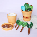 Maxbell 2x Creative Cactus Measuring Spoons in Flower Pot for Food Kitchen Gifts