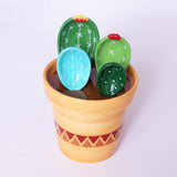 Maxbell 2x Creative Cactus Measuring Spoons in Flower Pot for Food Kitchen Gifts