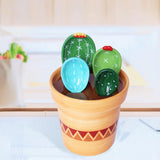 Maxbell 2x Creative Cactus Measuring Spoons in Flower Pot for Food Kitchen Gifts