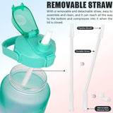 Maxbell 2pcs 2.2L Motivational Water Bottle with Time Marker Large Straw Sports Jugs