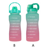 Maxbell 2pcs 2.2L Motivational Water Bottle with Time Marker Large Straw Sports Jugs