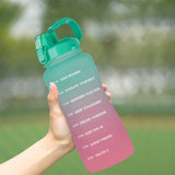 Maxbell 2pcs 2.2L Motivational Water Bottle with Time Marker Large Straw Sports Jugs