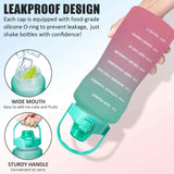 Maxbell 2pcs 2.2L Motivational Water Bottle with Time Marker Large Straw Sports Jugs