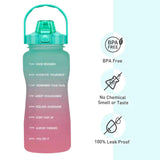 Maxbell 2pcs 2.2L Motivational Water Bottle with Time Marker Large Straw Sports Jugs