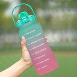 Maxbell 2pcs 2.2L Motivational Water Bottle with Time Marker Large Straw Sports Jugs