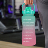 Maxbell 2pcs 2.2L Motivational Water Bottle with Time Marker Large Straw Sports Jugs
