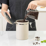 Maxbell 2Pcs Coffee Jar Container Stainless Steel Airtight Canister Kitchen Storage