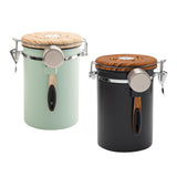 Maxbell 2Pcs Coffee Jar Container Stainless Steel Airtight Canister Kitchen Storage