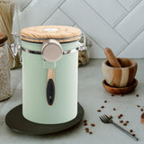 Maxbell 2Pcs Coffee Jar Container Stainless Steel Airtight Canister Kitchen Storage