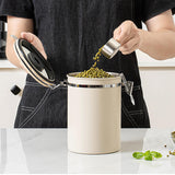 Maxbell 2Pcs Coffee Jar Container Stainless Steel Airtight Canister Kitchen Storage