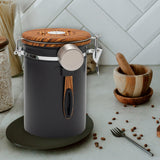 Maxbell 2Pcs Coffee Jar Container Stainless Steel Airtight Canister Kitchen Storage